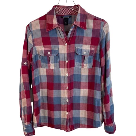 Lucky Brand Long Sleeve Check Shirt Size Medium - Picture 1 of 7
